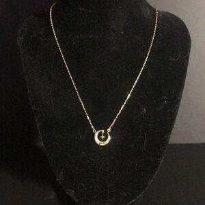 Cityxcity luxe crescent moon and Star gold tone gem stone CZ necklace​